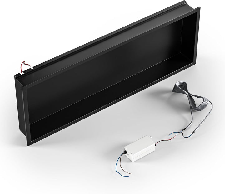 Wandnische Dusche Edelstahl mit LED Streifenlicht, 90 cm x 30 cm, Wasserdicht - Keine Fliesen Erford
