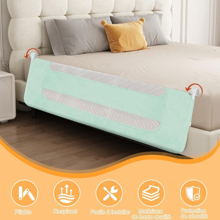 OHMG Bettgeländer,Sicherheitsgitter für Kinder,Sicherheitsgitter für Bett,höhenverstellbar,tragbar,B