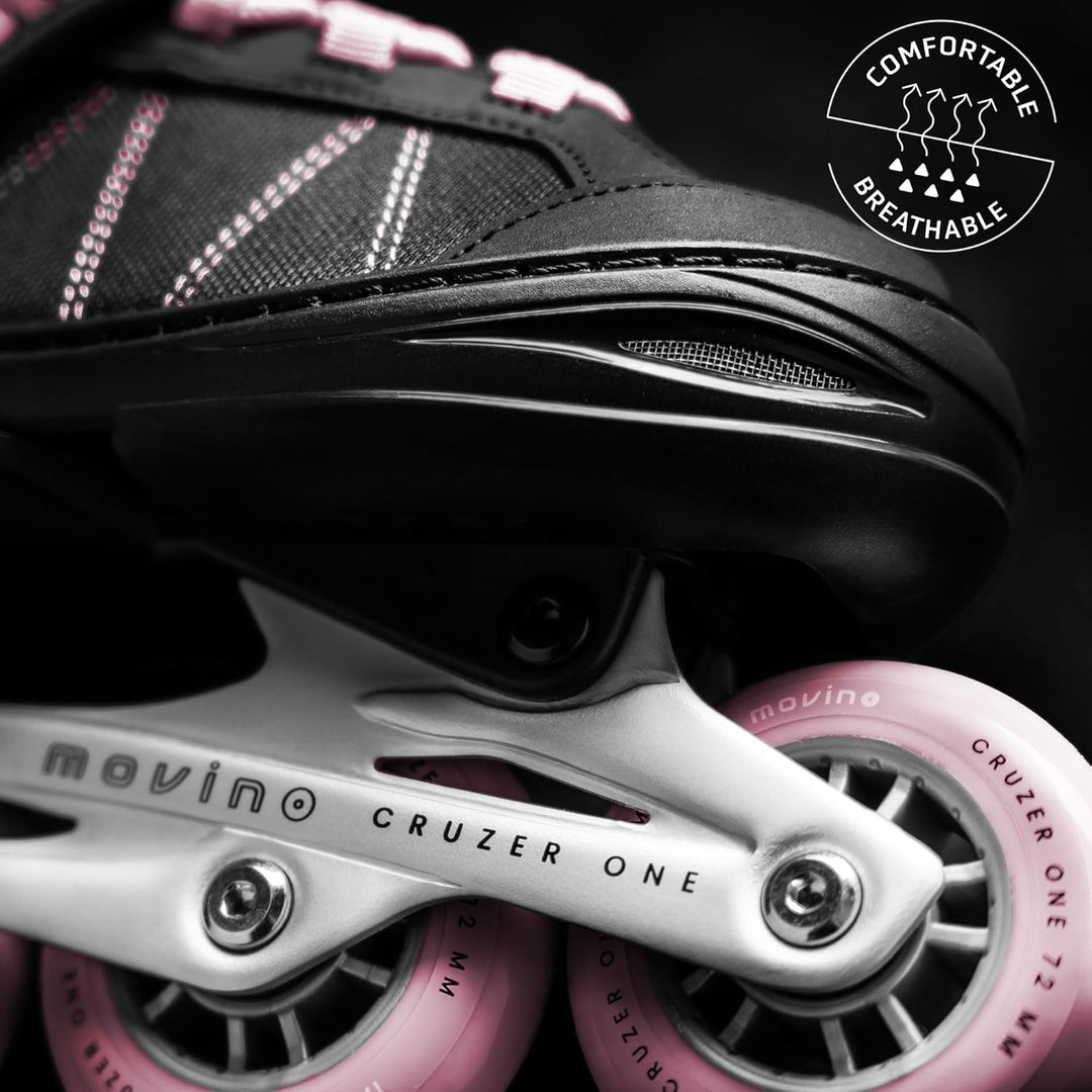 Movino Inline Skates | Cruzer One | Verstellbare Rollschuhe | Inliner für Damen Mädchen Jungen | Inl