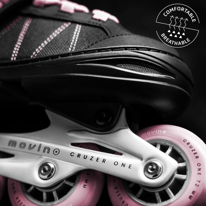 Movino Inline Skates | Cruzer One | Verstellbare Rollschuhe | Inliner für Damen Mädchen Jungen | Inl