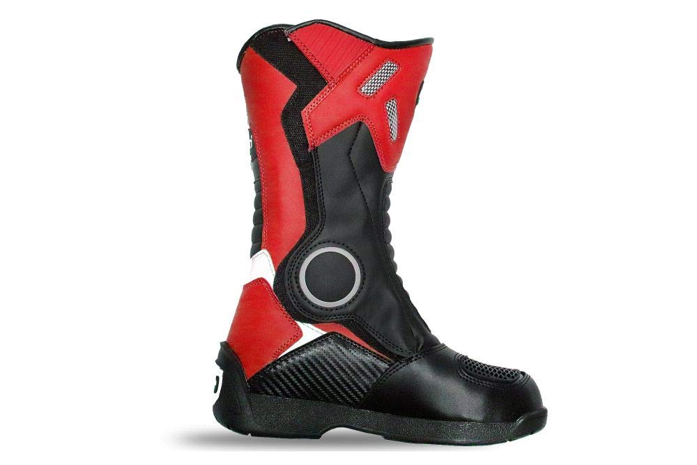 Kimo Kinder Motorradstiefel Protect Boots (Rot, 32)