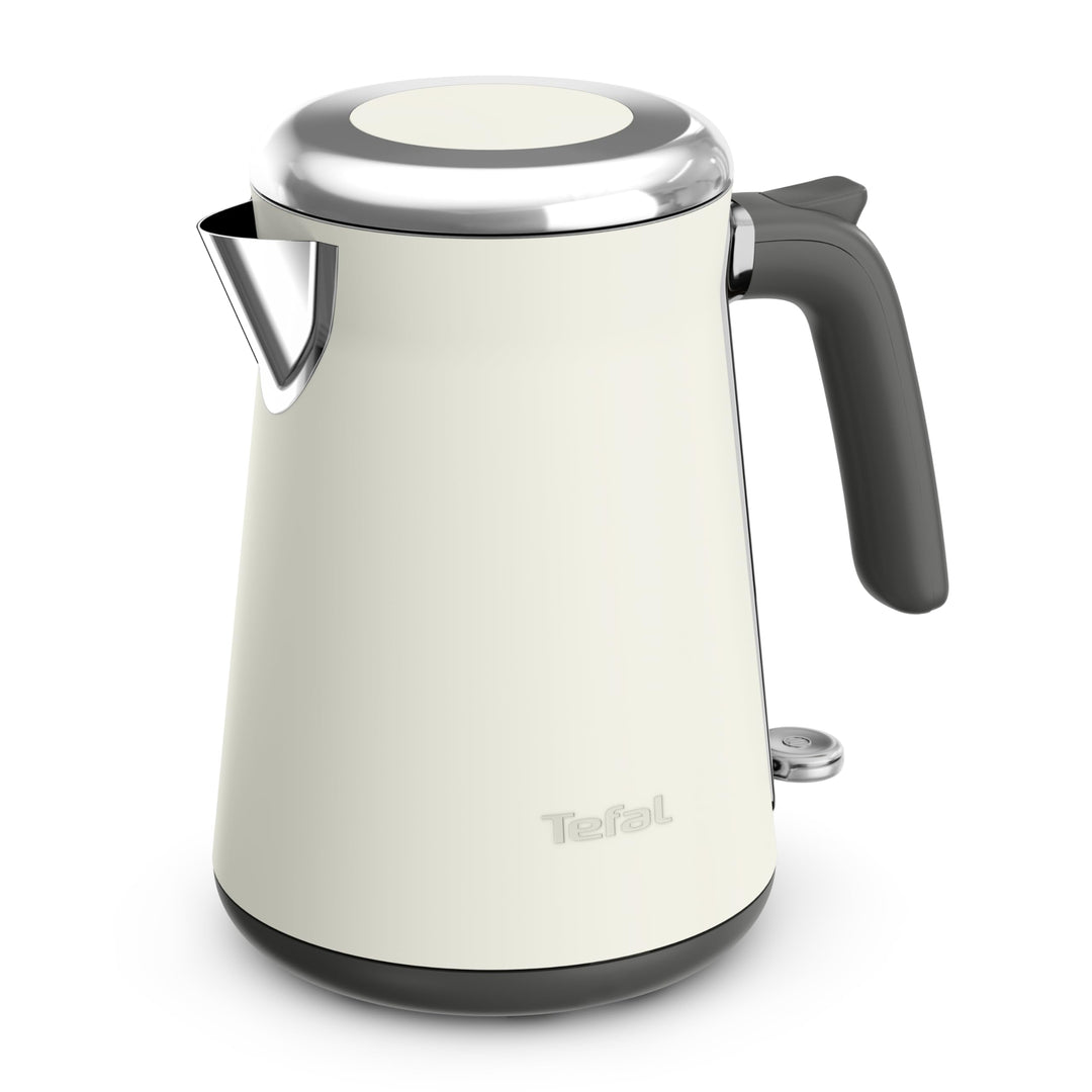Tefal Collection Edelstahlwasserkocher im Retrostil, 1,7 l Fassungsvermögen, 2400 W, Einhändiges Öff