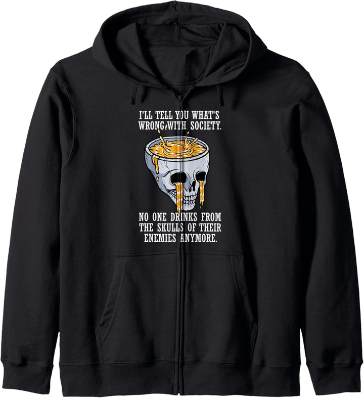 Viking Totenkopf Spruch - Nordische Mythologie - Wikinger Kapuzenjacke