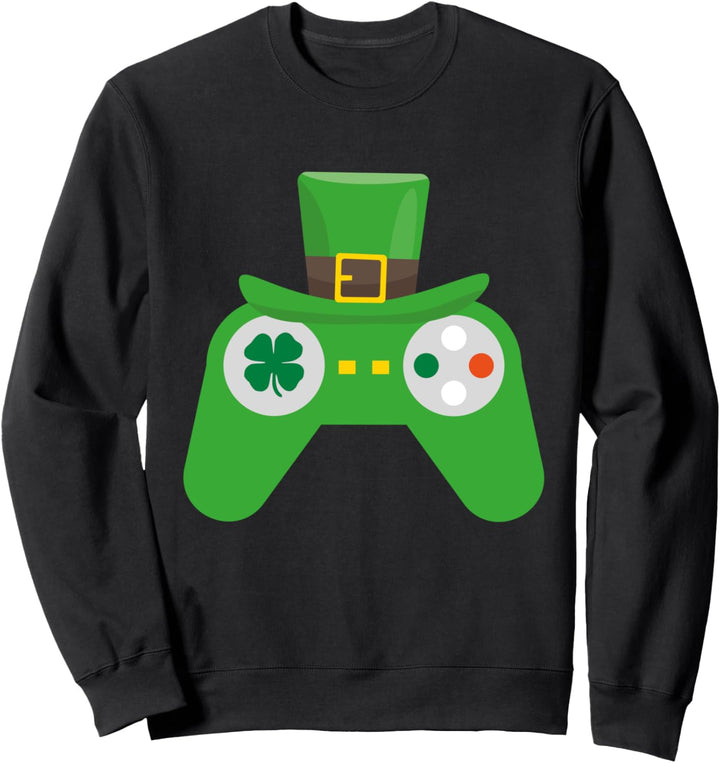 St Patrick's Day Video Spiele Gamer Controller Jungen Männer Sweatshirt