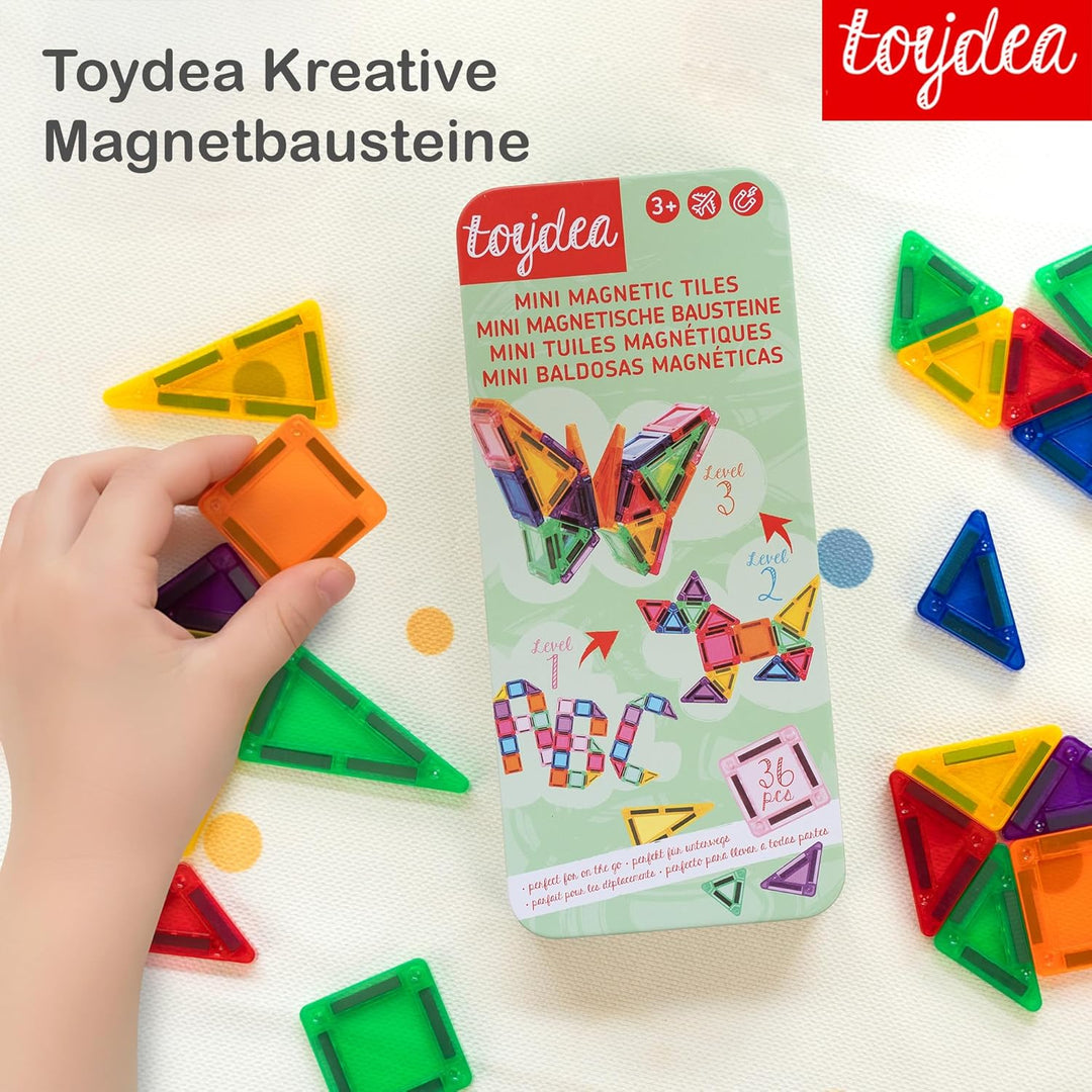 Magnet Bausteine 36 Stück Fördert Kreativität, Motorik & Fantasie - Umweltfreundliches Magnetisches