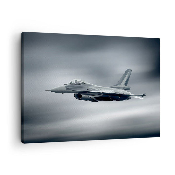 Bilder auf Leinwand Flugzeug Himmel Flug Leinwandbild mit Rahmen 70x50cm Wandbilder Dekoration Wohnz
