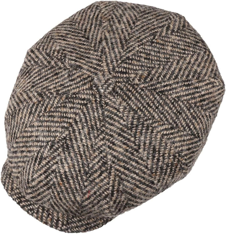 Stetson Hatteras Herringbone Flatcap - Schirmmütze - Klassischer Stil - Herrenmütze aus Schurwolle -