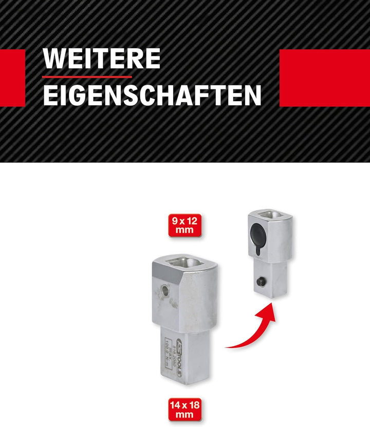 KS Tools Einsteck Adapter 14x18 mm auf 9x12 mm 516.2050 I Steckwerkzeug- & Stecknuss Adapter I Verch