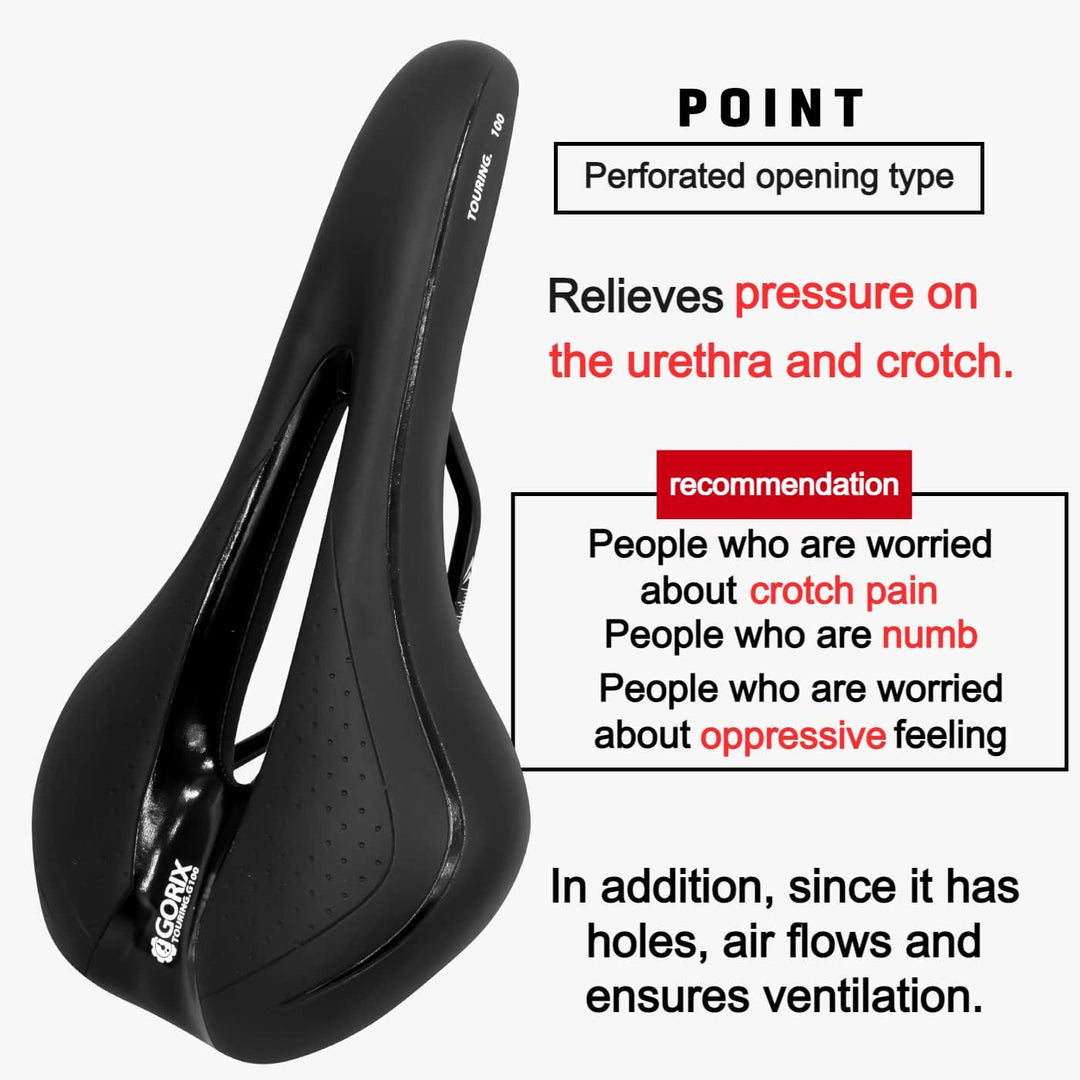 GORIX Fahrradsattel Sitz Bequemes Kissen mit Rail Mountain Road Fahrrad für Männer und Frauen (GX-C1