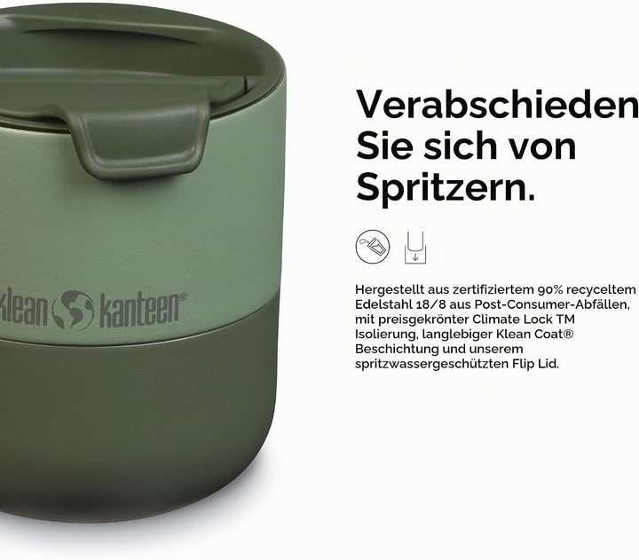 Klean Kanteen Rise Lowball Tumbler Flip Lid Isolierbecher 296ml in der Farbe sea spray, 1010164