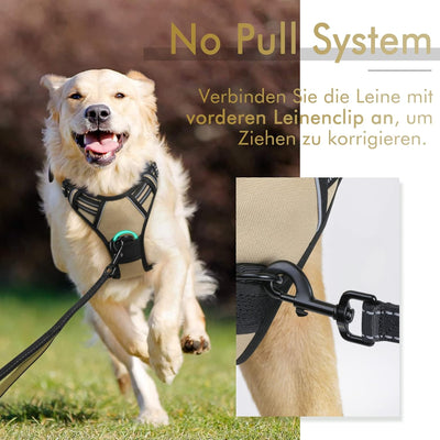 rabbitgoo Hundegeschirr Mittelgrosse Hunde Anti Zug Geschirr Hund mit Kontrolle No Pull Verstellbar