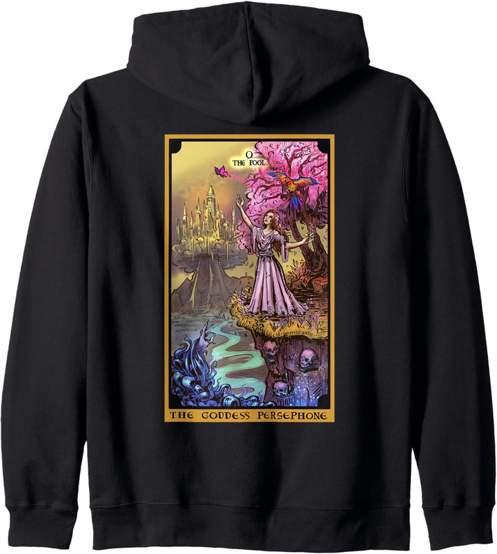 The Goddess Persephone The Fool Tarot-Karte heidnische Hexe Wicca Kapuzenjacke