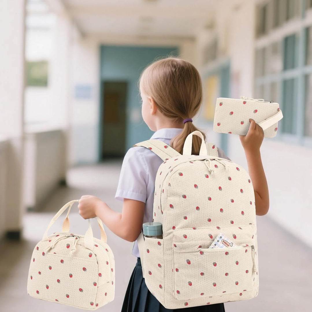 Schulrucksack Mädchen Teenager Damen Schultasche Rucksack Set Schulranzen für Mädchen Schule 3-teili