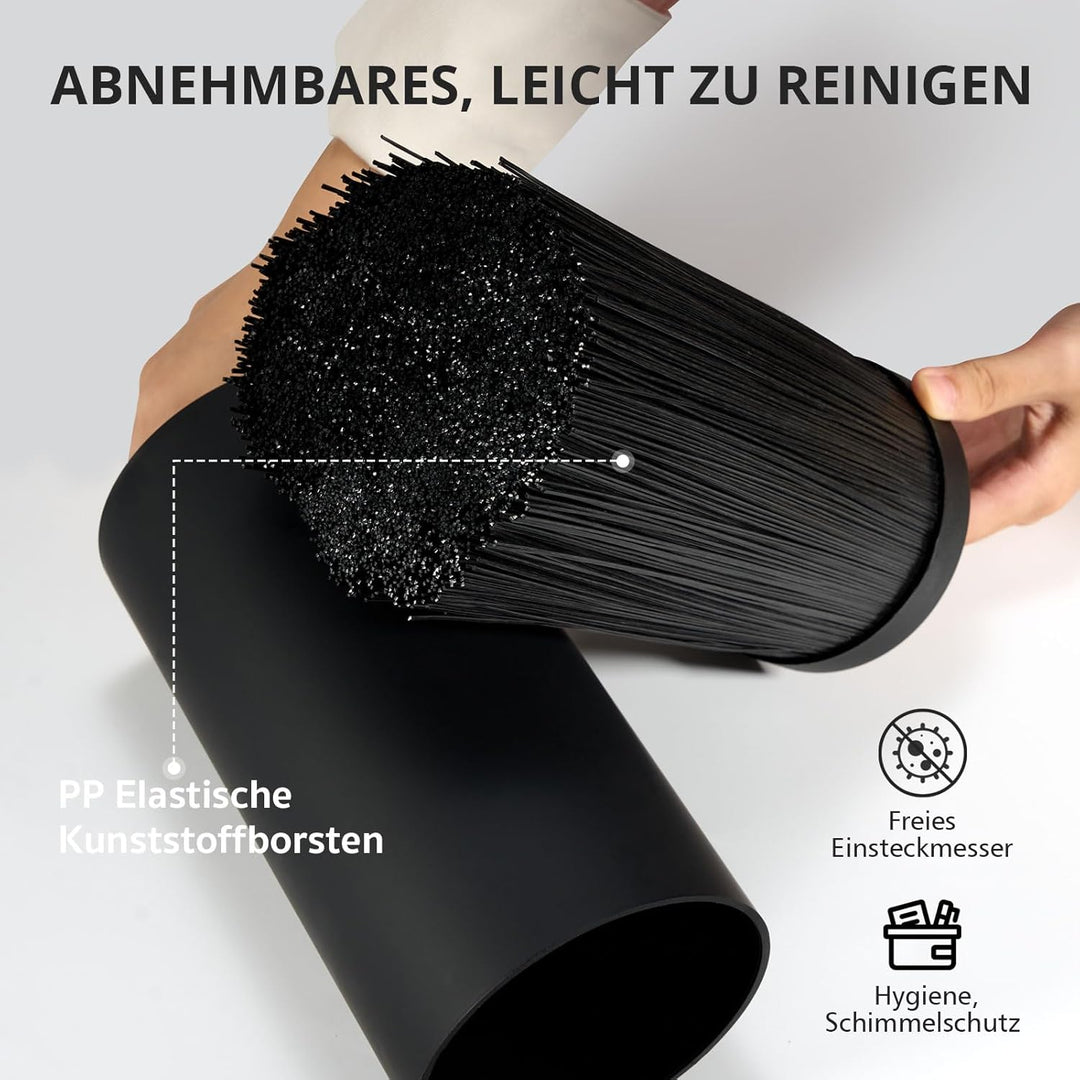 Cheerhom Messerblock Ohne Messer Schwarz, Universal Messerblocks mit Flexiblen Lamellen, Messerblock