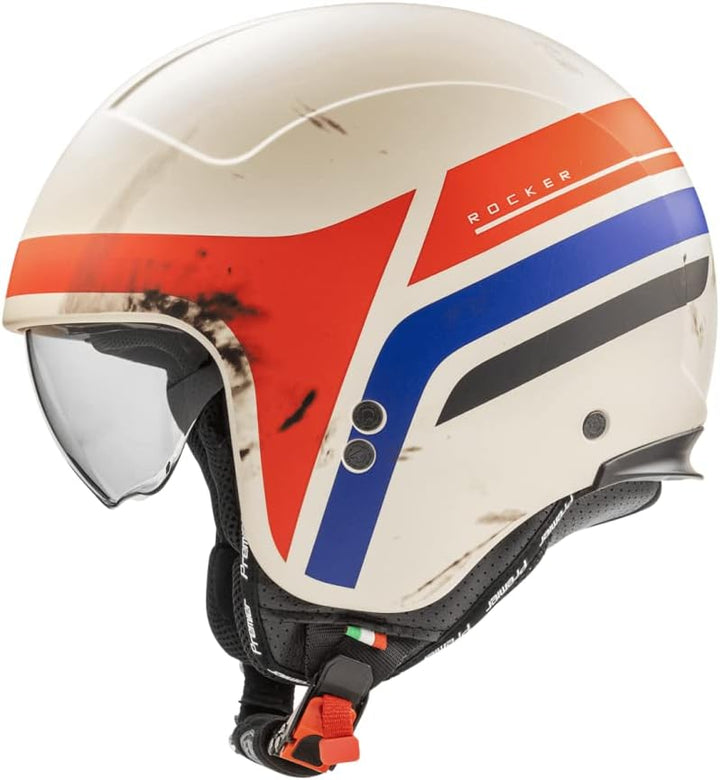 Premier Unisex-Adult Rocker Helm S Creme, Rot Und Blau, S Creme, Rot Und Blau