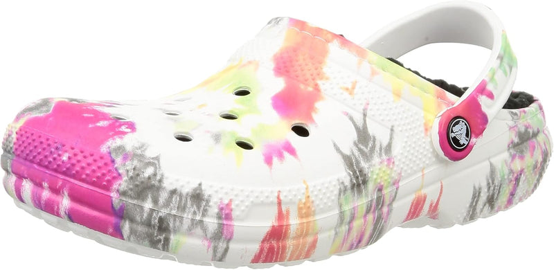 Crocs Unisex Classic Lined Tie-dye Clogs, Blotched Tie Dye