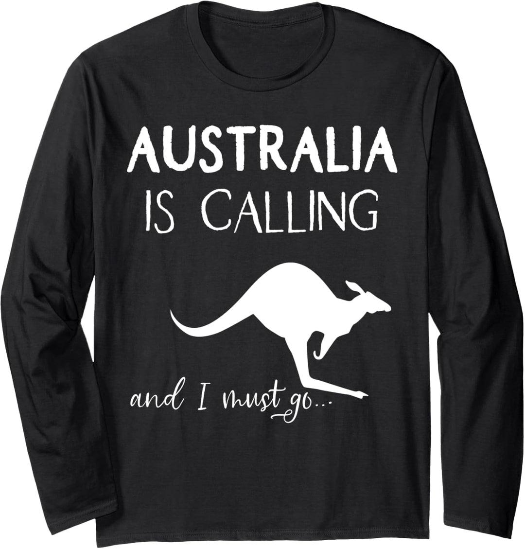 Australien is calling Känguru Australia Backpacker Geschenk Langarmshirt
