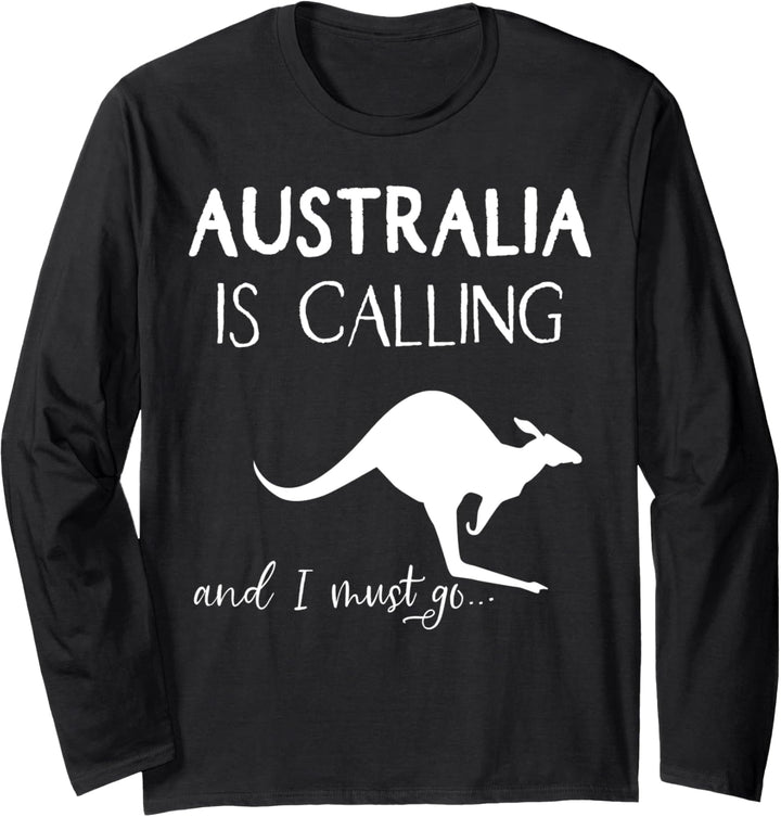 Australien is calling Känguru Australia Backpacker Geschenk Langarmshirt