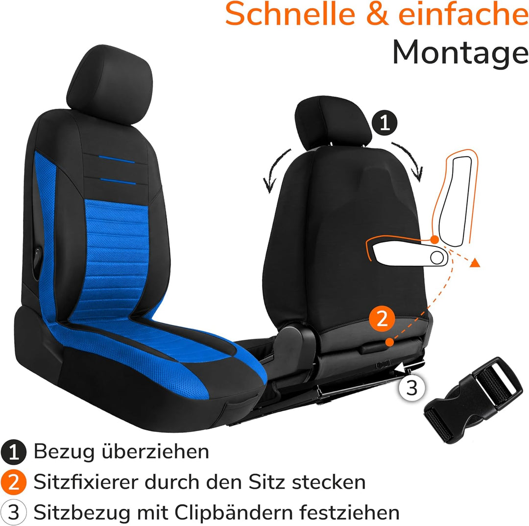 Upgrade4cars Autositzbezüge Set Universal Version 2026 | Auto-Schonbezüge für die Vordersitze & Rück