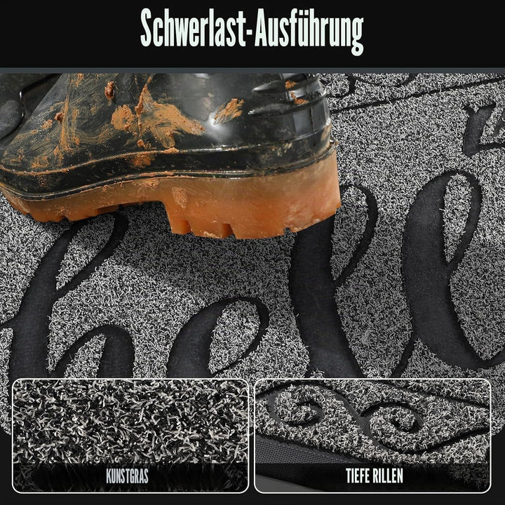 Yimobra Fussmatte Aussen, Waschbar Fussmatte Aussen, Wetterfest &amp; rutschfest - Schmutzfangmatte für