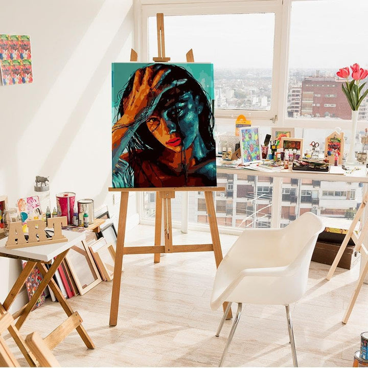 Artnapi Malen nach Zahlen Erwachsene mit Rahmen | DIY Handgemalt | Heisse Brünette | Kit für Anfänge