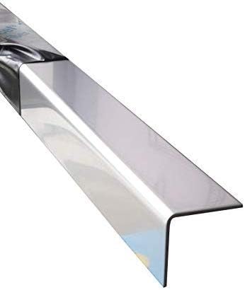Edelstahl Eckschutz, 2000mm Edelstahl Winkel 55x50 mm Schenkelinnenmass aus Edelstahl blank 1,5 mm s