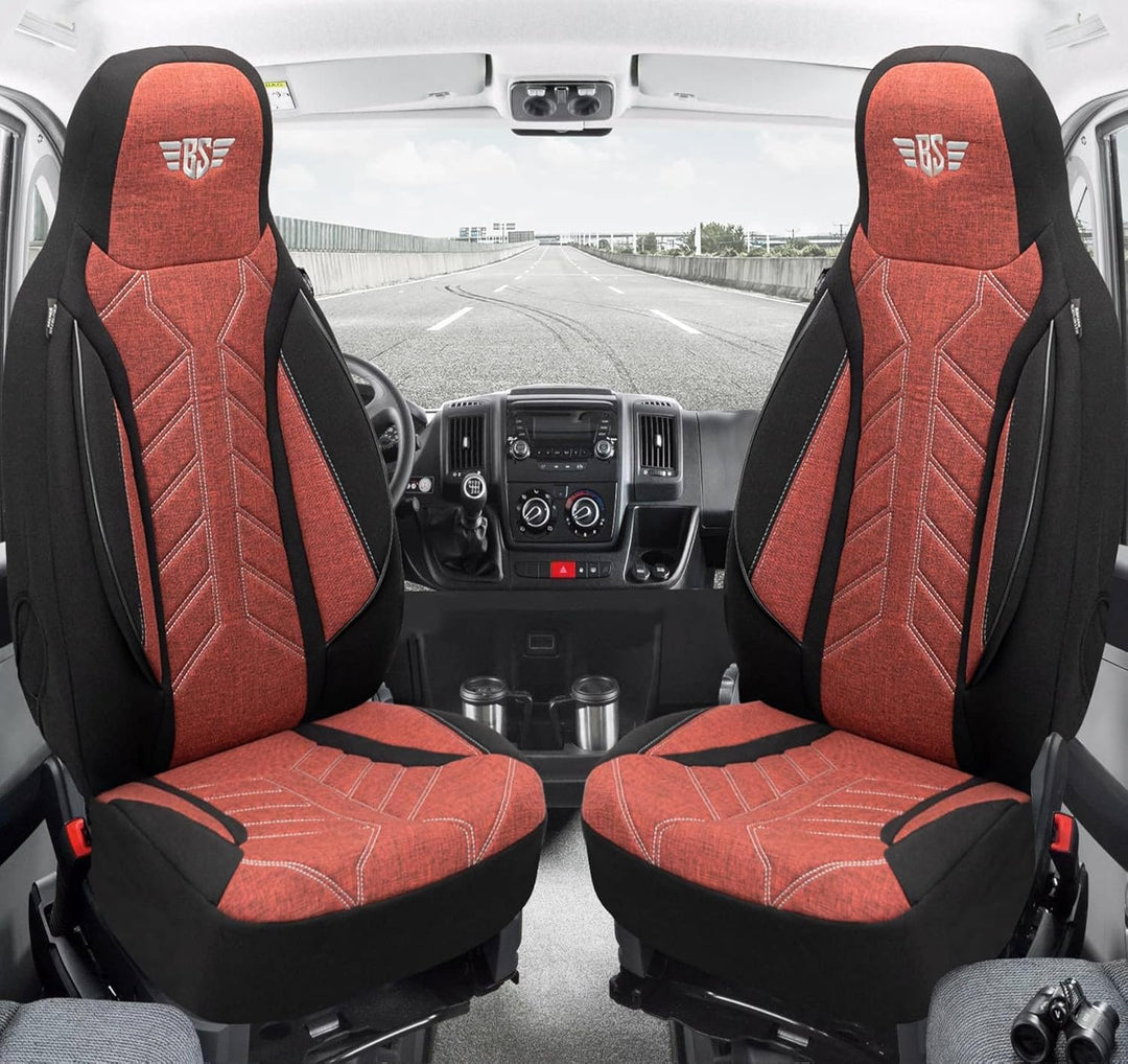 BREMER SITZBEZÜGE Mass Sitzbezüge Schonbezüge für Skoda Yeti PLKT202 PLKT202 - Schwarz/Rot Yeti, PLK