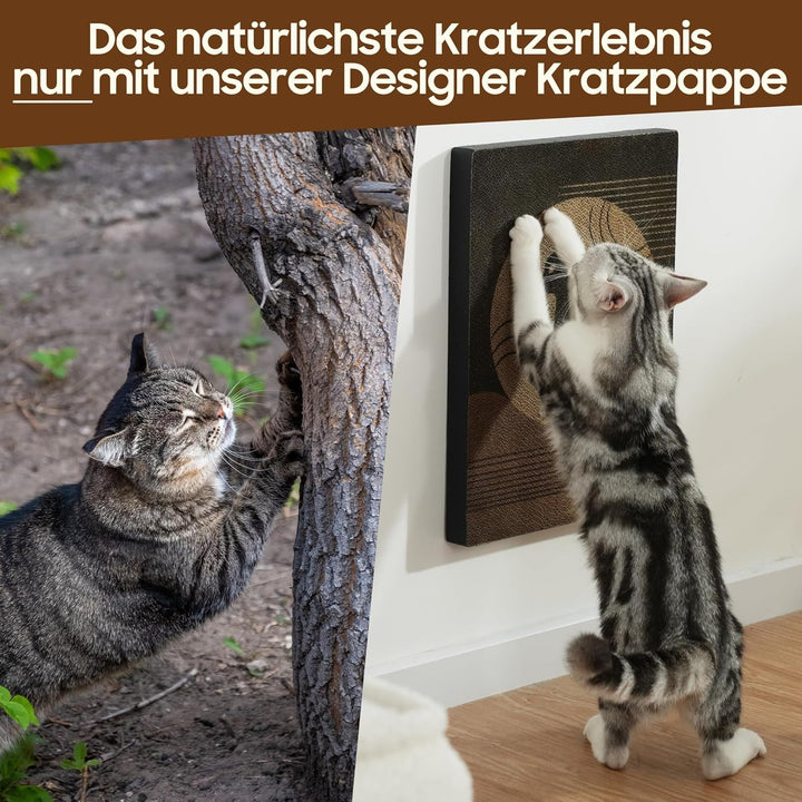 Premium Designer Kratzbrett für Katzen: 5-lagige Wellpappe für erhöhte langlebigkeit - selbstklebend