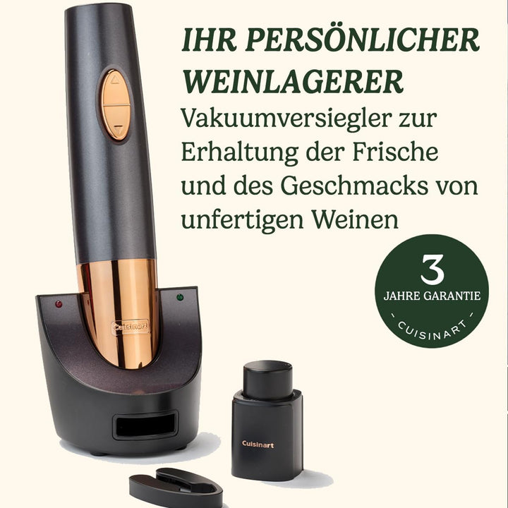 Cuisinart CWO50E Automatischer Weinöffner, wiederaufladbar, mitternachtsgrau &