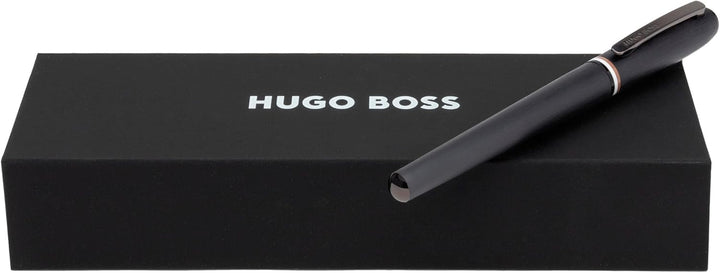 Hugo Boss Contour Iconic Füllfederhalter aus Messing und Aluminium in der Farbe Schwarz, Länge: 13,6
