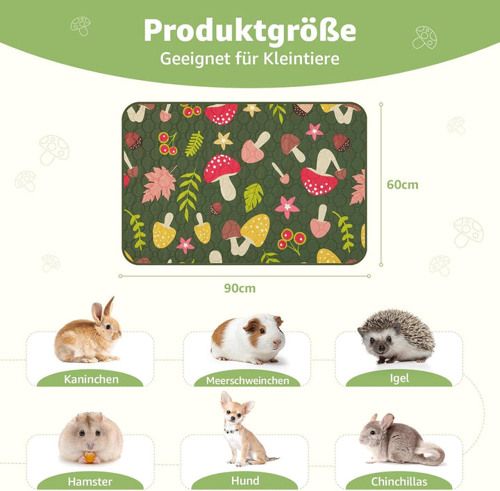 PICK FOR LIFE 2 Stück Pipipads Meerschweinchen waschbar, 90x60 cm 4-lagig saugfähige auslaufsichere