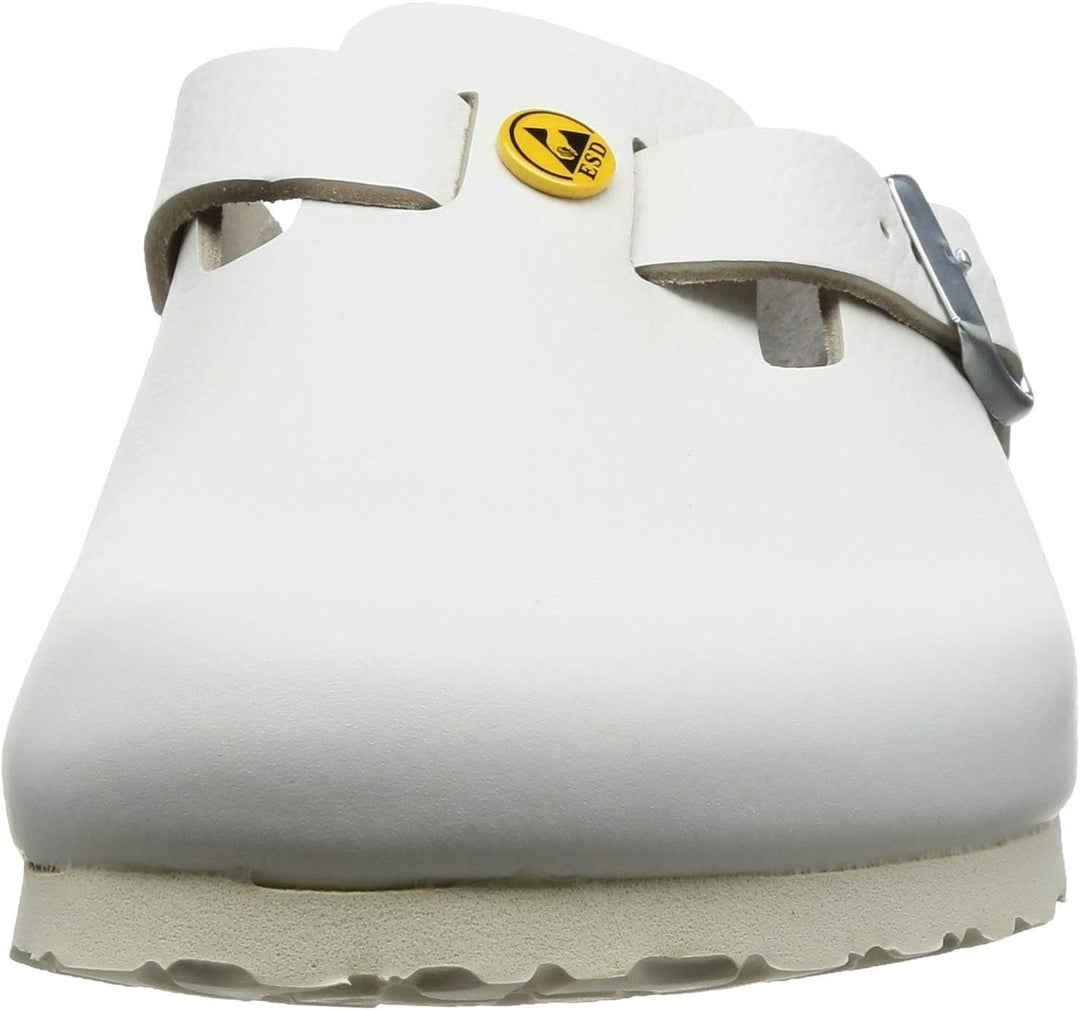 Birkenstock Herren Boston EsdBoston Antistatik/Naturleder, blau, Grösse 42, Normale Sohle 36 EU Weis