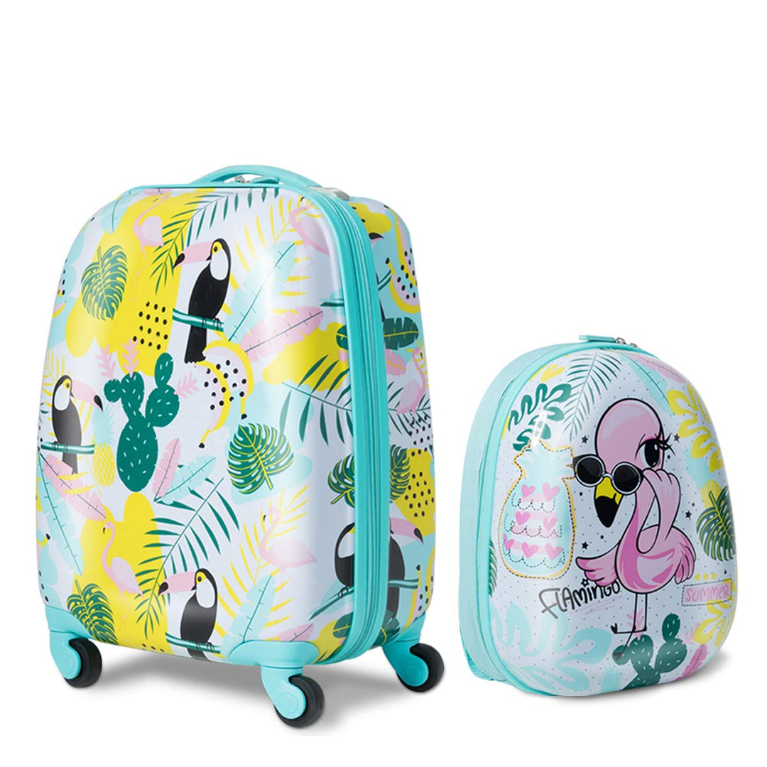 DREAMADE 2tlg. Kinderkoffer mit Rucksack, 16” + 12” Kinderkoffer Set , Kindertrolley Kindergepäck Ha