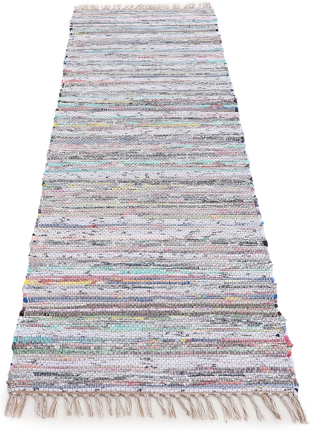 carpetfine Flachgewebeteppich Kelim Chindi Läufer beige 60x180 cm | Moderner Teppich für Wohn- und S