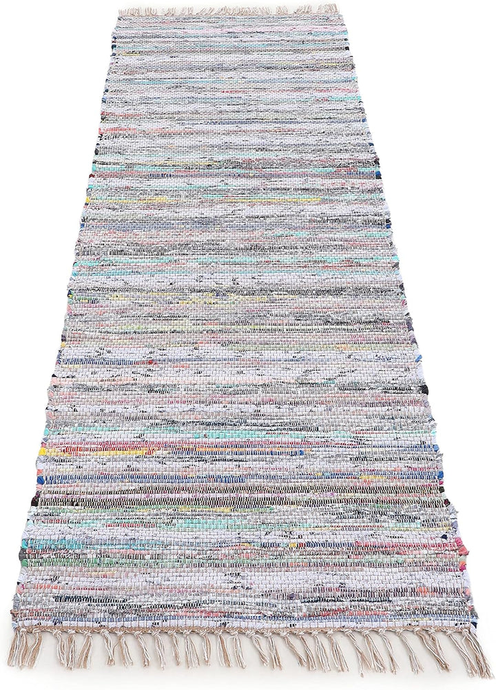 carpetfine Flachgewebeteppich Kelim Chindi Läufer beige 60x180 cm | Moderner Teppich für Wohn- und S