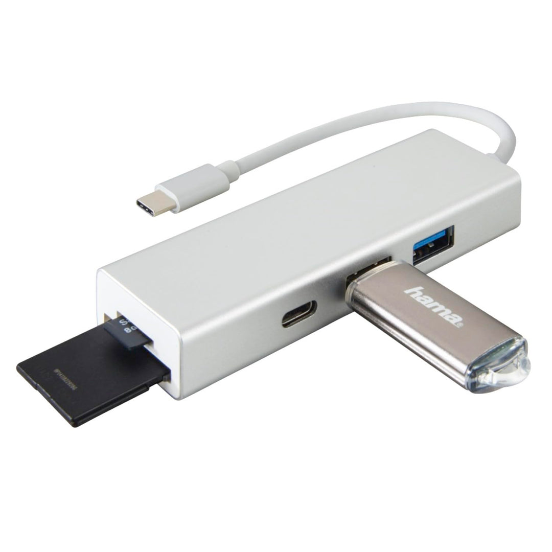 Hama USB 3.1 Type-C Hub, 3-fach, mit Kartenleser (2x USB-A, 1x USB-C, SD/SDHC/SDXC/microSD/microSDHC