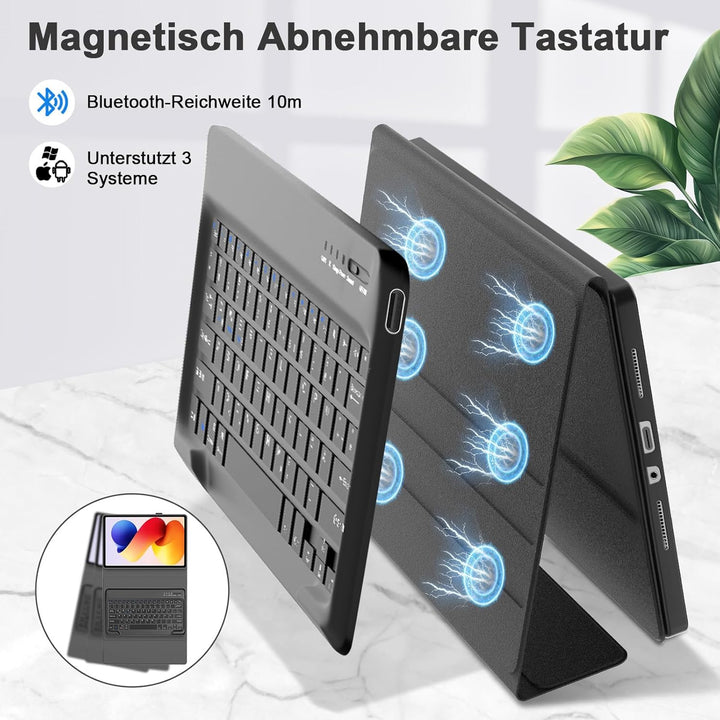 IVEOPPE Tastatur für Xiaomi Redmi Pad 2 Pro 12.1 Zoll 2025, Deutsches QWERTZ Keyboard, Hülle mit Blu