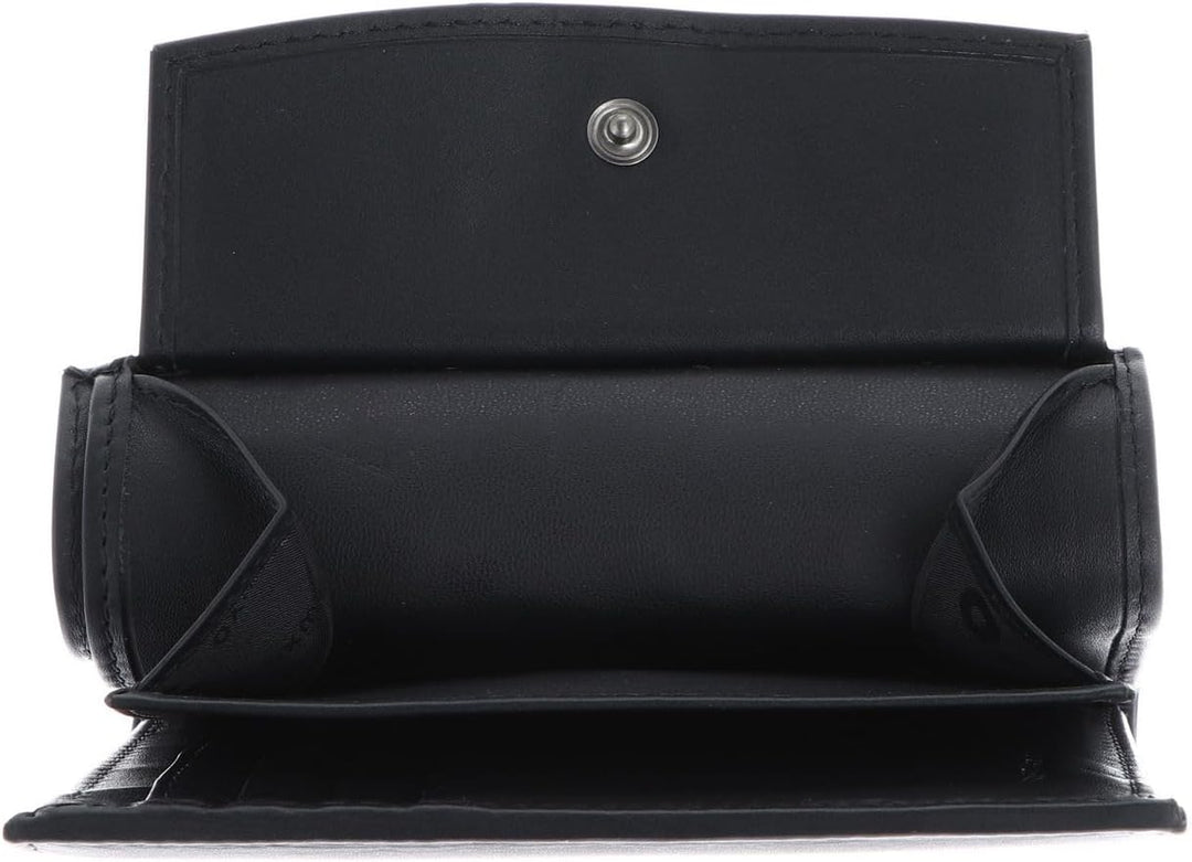 Oxmox Leder Geldbörse Leather RFID Protect Kombibörse Circle Bloom Embossed Black schwarz Circle Blo