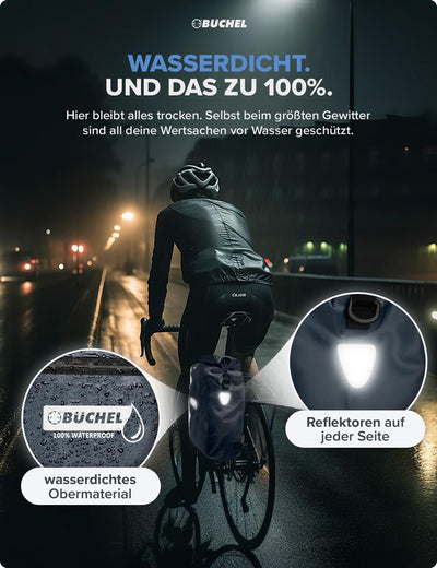 Büchel 3in1 Fahrradtasche für Gepäckträger, nutzbar als Rucksack, Umhängetasche oder Gepäckträgertas
