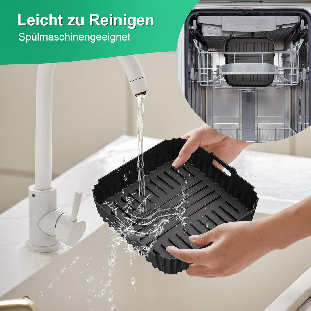 2 Stück Silikonform HeissLuftfritteuse für COSORI Turbo Tower Pro Heissluftfritteuse 10,8L Double St
