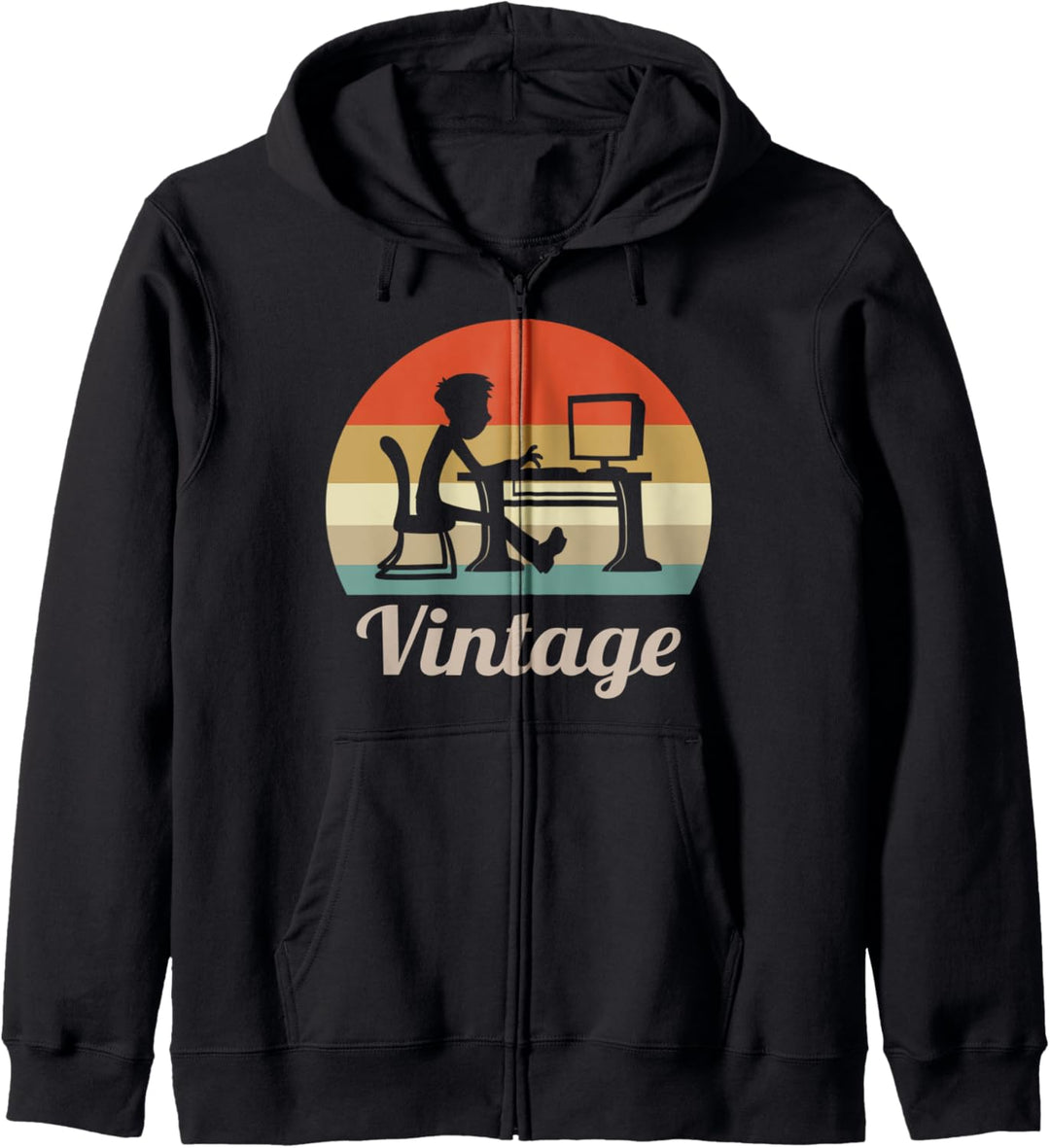 Home Office Programmierer Computer Nerd Lustig Vintage Retro Kapuzenjacke