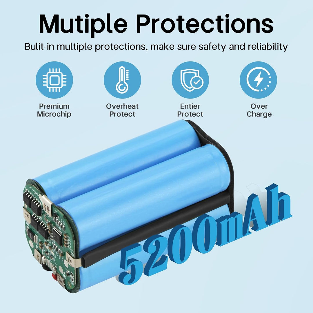 K KYUER D093-4S2P Staubsauger Akku für ROEMO SYB2,SYB2 Pro Robot Vacuum Cleaner 14.8V 5200mAh Robote