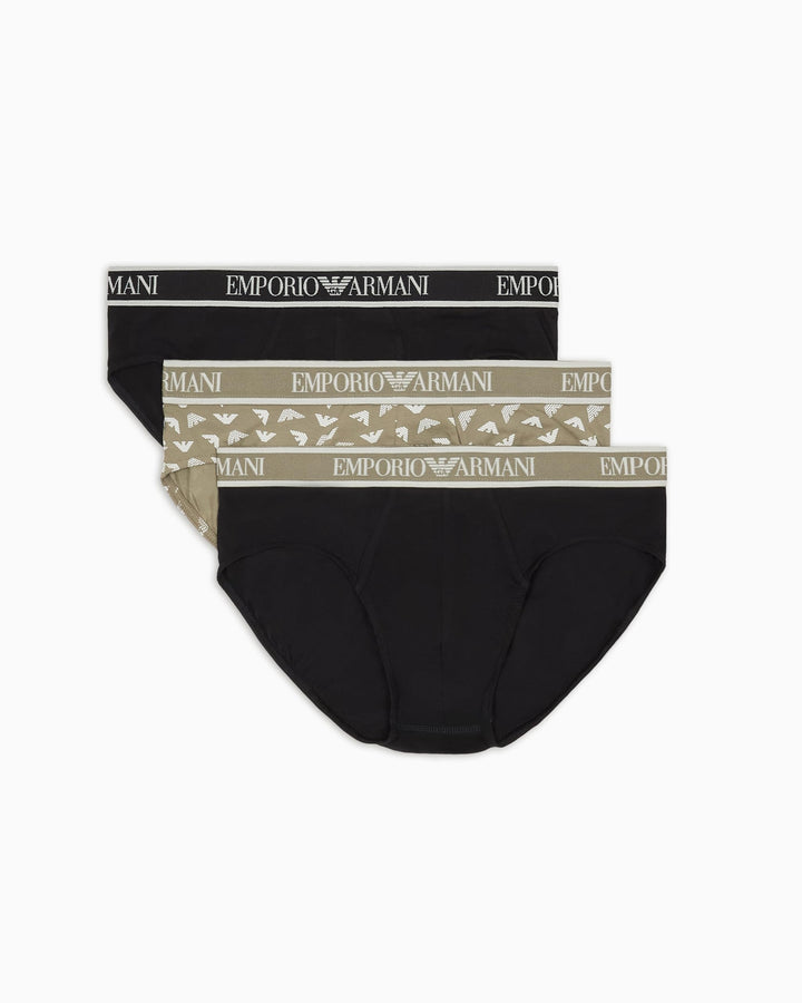 Emporio Armani Herren 3er-Pack Slip (1er Pack) L Blk/Blk.vet/Blk, L Blk/Blk.vet/Blk