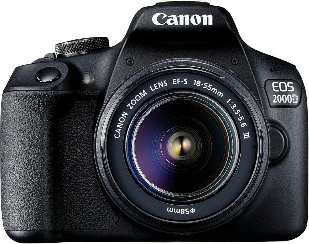 Canon EOS 2000D Spiegelreflexkamera - mit Objektiv EF-S 18-55 F3.5-5.6 III, schwarz & EF 75-300mm F4