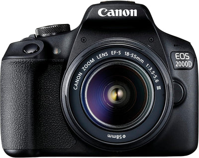 Canon EOS 2000D Spiegelreflexkamera - mit Objektiv EF-S 18-55 F3.5-5.6 III, schwarz & EF 75-300mm F4