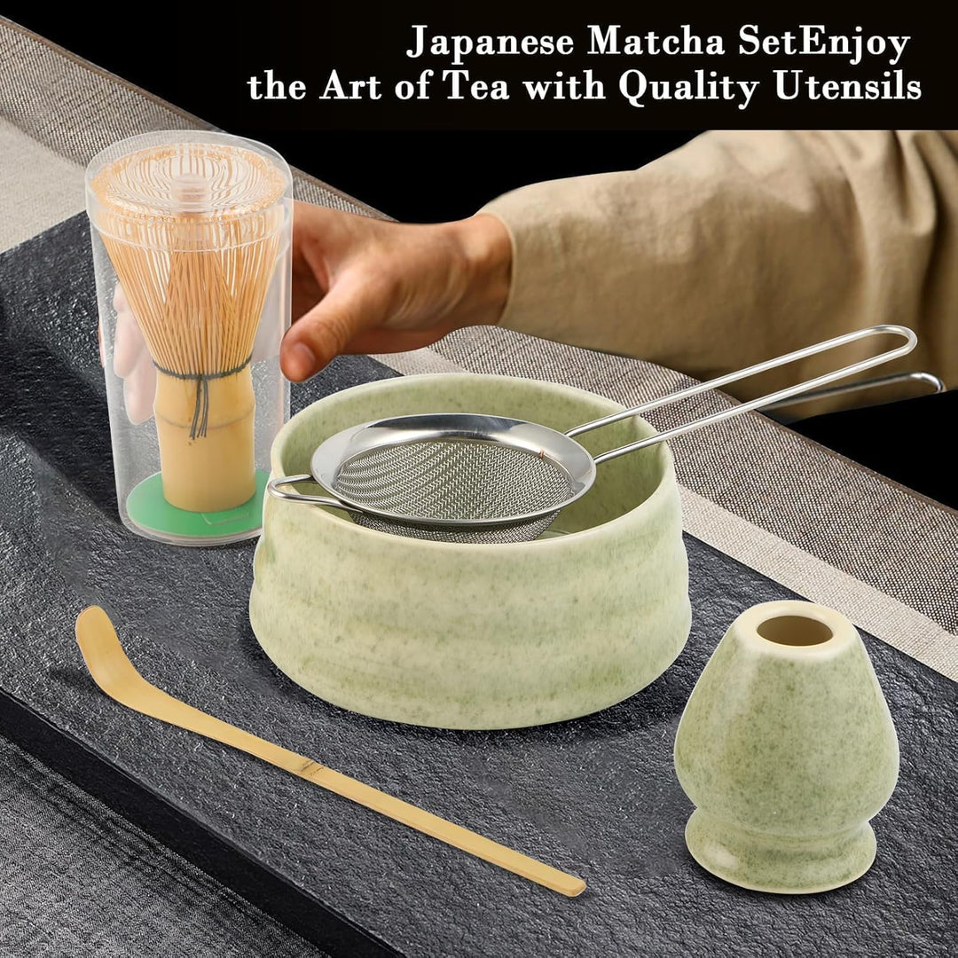 Matcha Set - Matcha Tea Set 5 Piece Matcha Besen Set - Matcha Set für Einsteiger - Stylisches Matcha