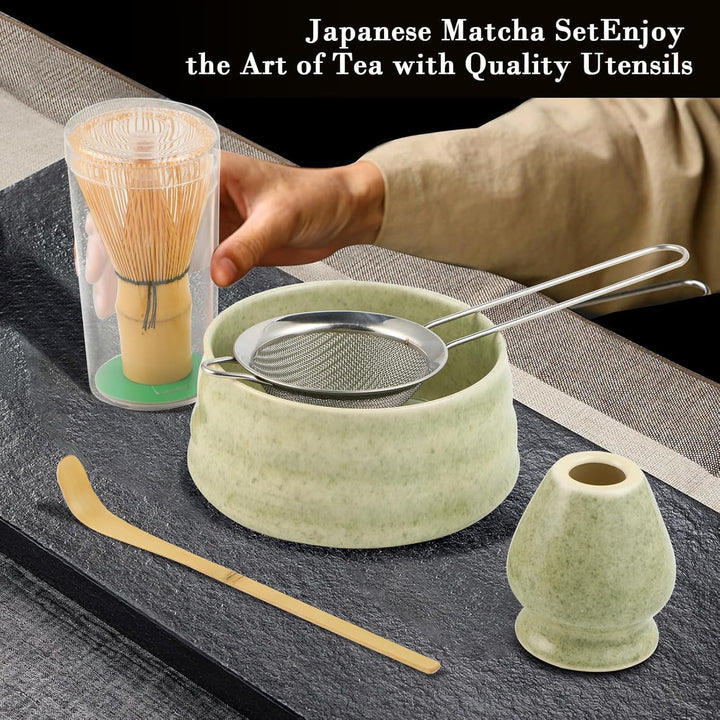 Matcha Set - Matcha Tea Set 5 Piece Matcha Besen Set - Matcha Set für Einsteiger - Stylisches Matcha