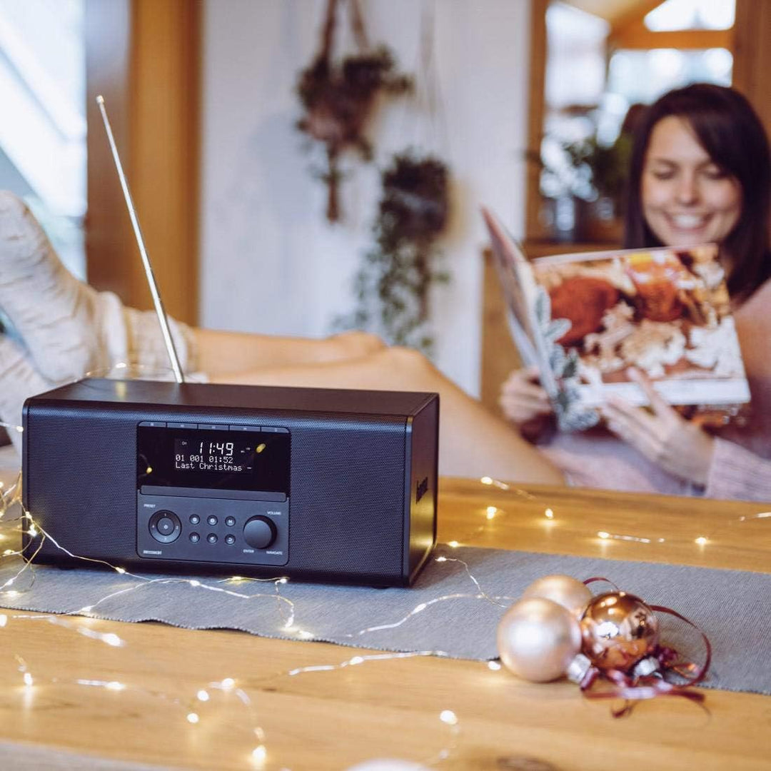 Hama DAB+ Radio mit CD-Player (Bluetooth/USB/UKW/DAB Digitalradio, Radio-Wecker mit 2 Alarmzeiten/Sn