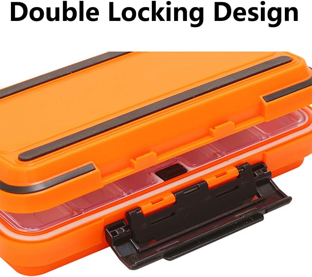 Angelkoffer Tackle Box, Wasserdichter Angelzubehör Box Organizer mit Doppelverschluss-Design für Ang