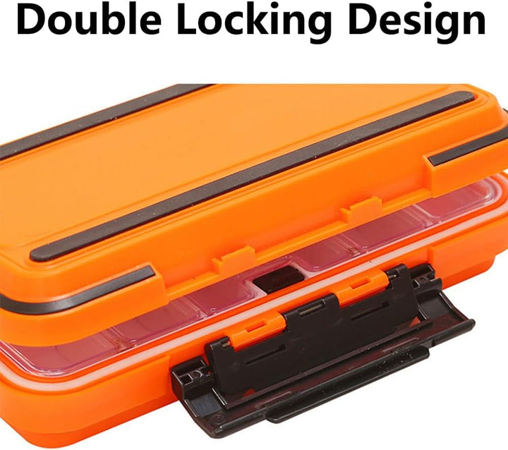 Angelkoffer Tackle Box, Wasserdichter Angelzubehör Box Organizer mit Doppelverschluss-Design für Ang
